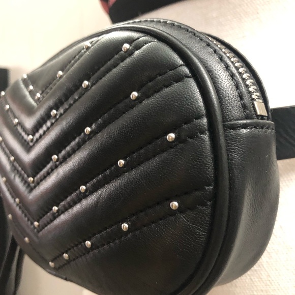 REBECCA Minkoff Genuine Leather Black Studded Waist Belt Bag - Picture 8 of 15